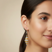Lantern Rhodium and Gold Plated 925 Sterling Silver Hook Earrings for Women